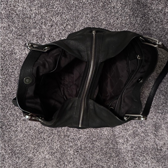 MICHAEL Michael Kors Raven Large Leather Shoulder Bag Black with Silver Hardware - Picture 7 of 10